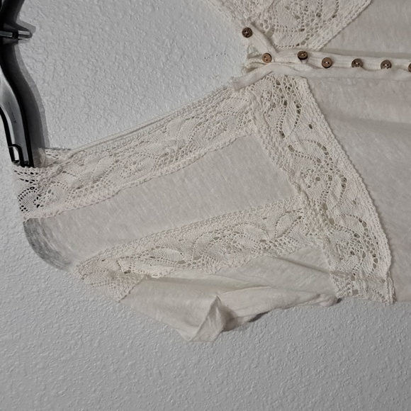 Free People Double V Handkerchief  Hem Boho Tunic Top - Picture 5 of 10